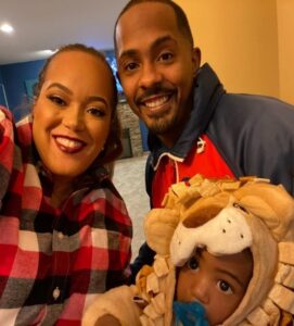 Corey and Erika Jackson pictured with CJ on Halloween.