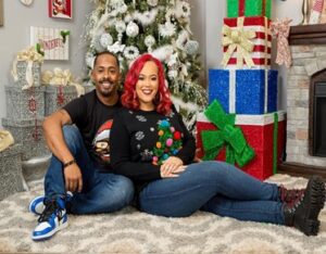 Corey and Erika Jackson Christmas photo.